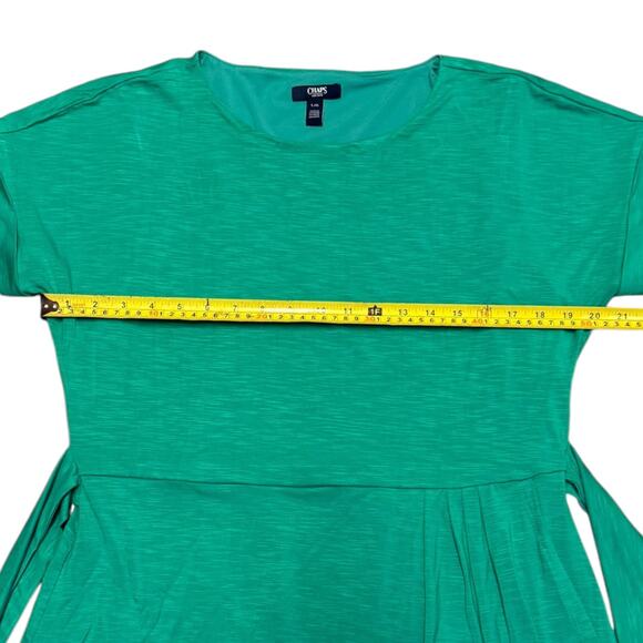 Chaps Green Faux Wrap Knit Dress Size Large NWOT - Picture 6 of 7